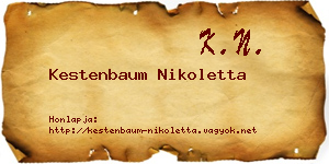 Kestenbaum Nikoletta névjegykártya